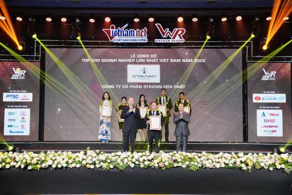 Công ty Cổ phần Stavian Hoá chất tiếp tục thăng hạng trên bảng xếp hạng 500 doanh nghiệp lớn nhất Việt Nam năm 2022