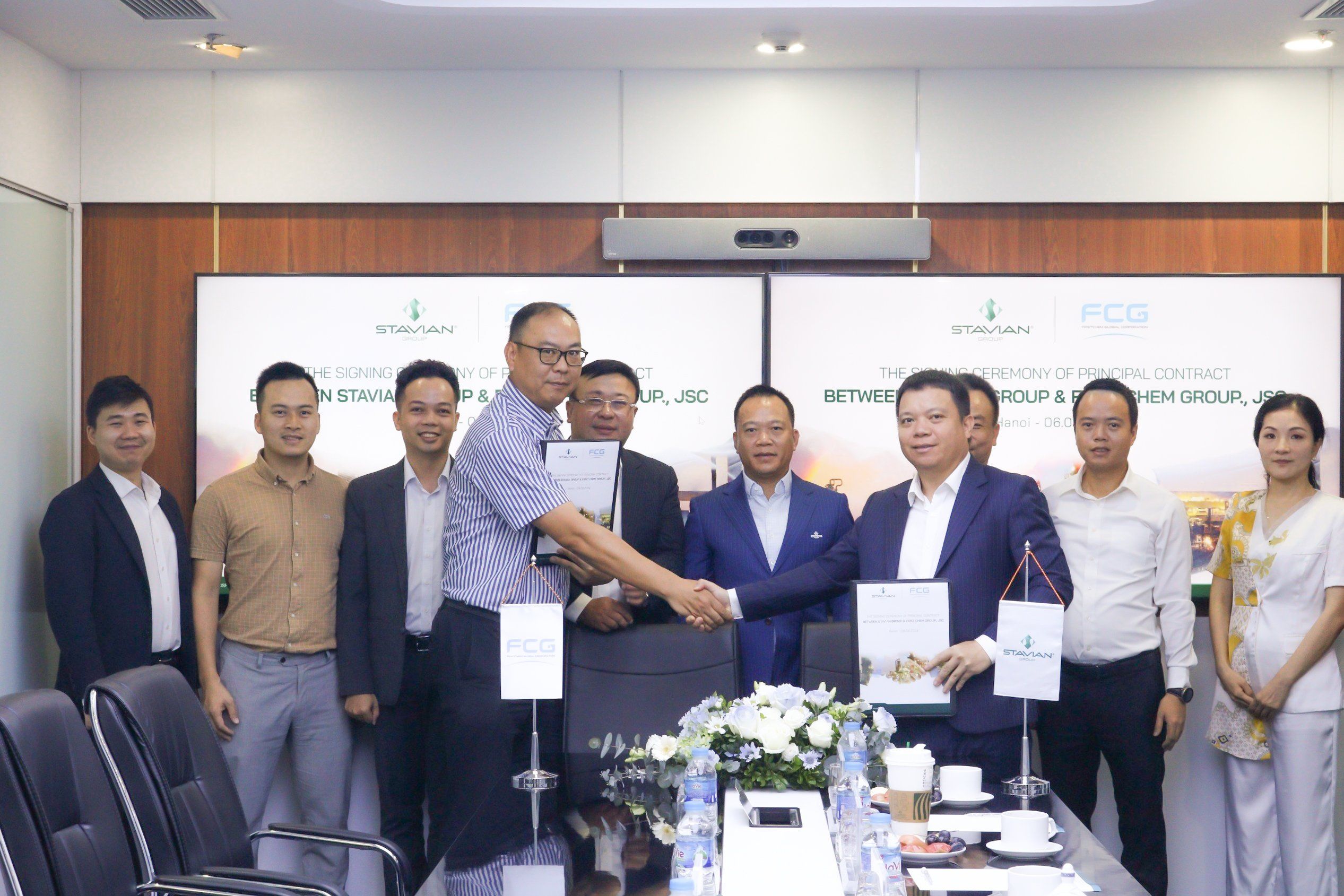 The Signing Ceremony of Principal contract between Stavian Group and First Chem
Group., JSC