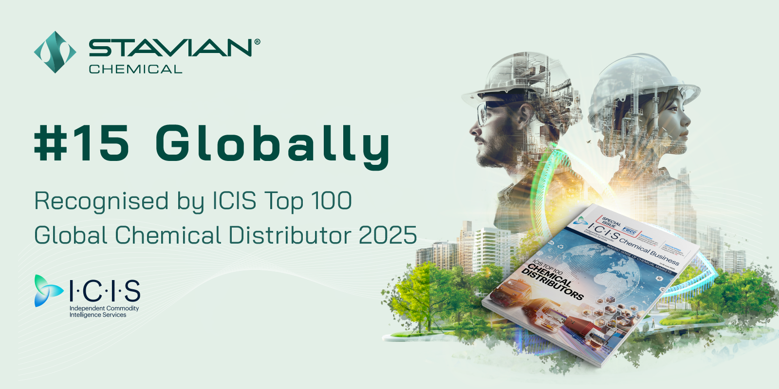 Stavian Chemical ranked #15 of ICIS Top 100 Global Chemical Distributors

