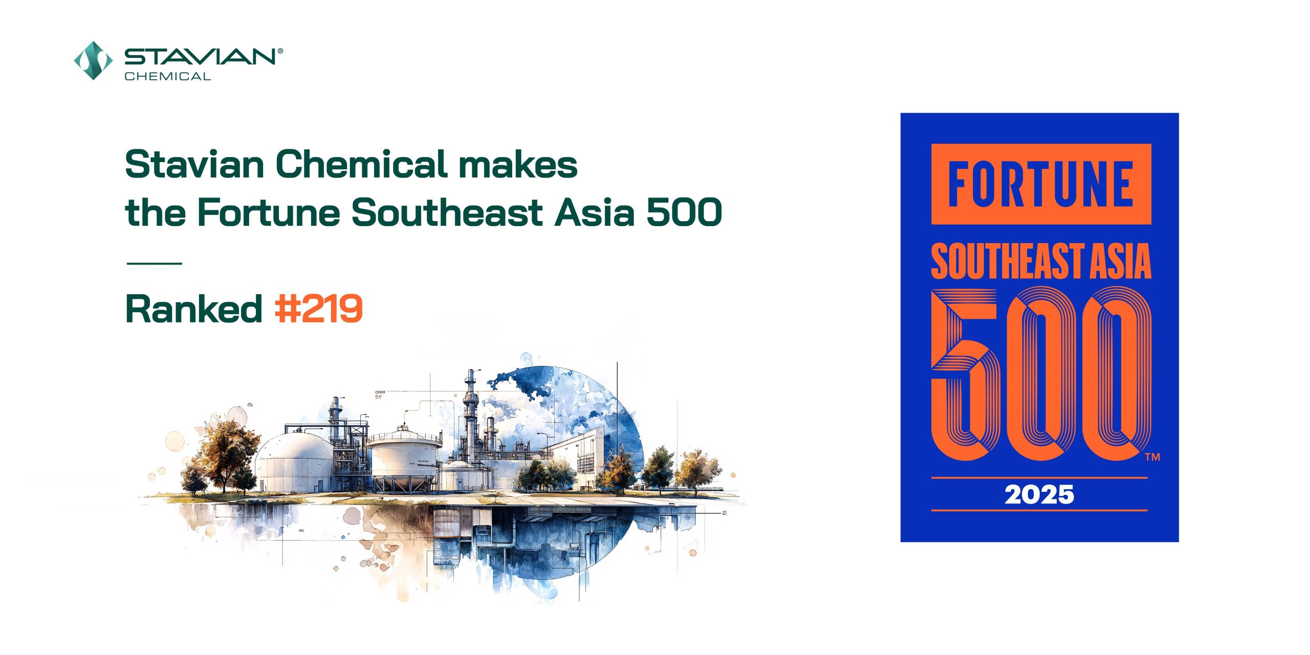 Stavian Chemical ranked #219 Fortune South East Asia 500
