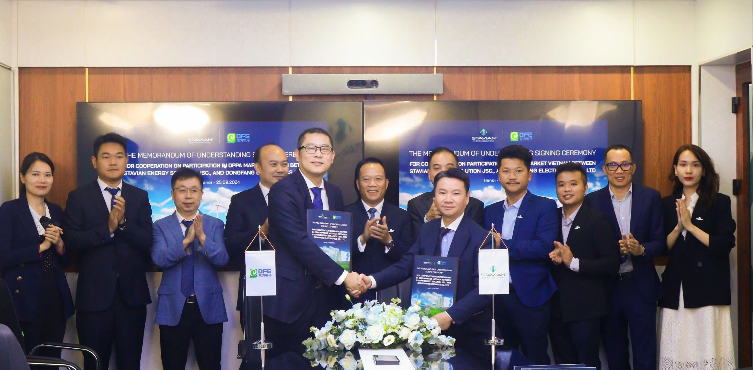 The MOU Signing Ceremony for cooperation on participation in DPPA market between
Stavian Energy Solution JSC and Dongfang Electronics CO LTD – China