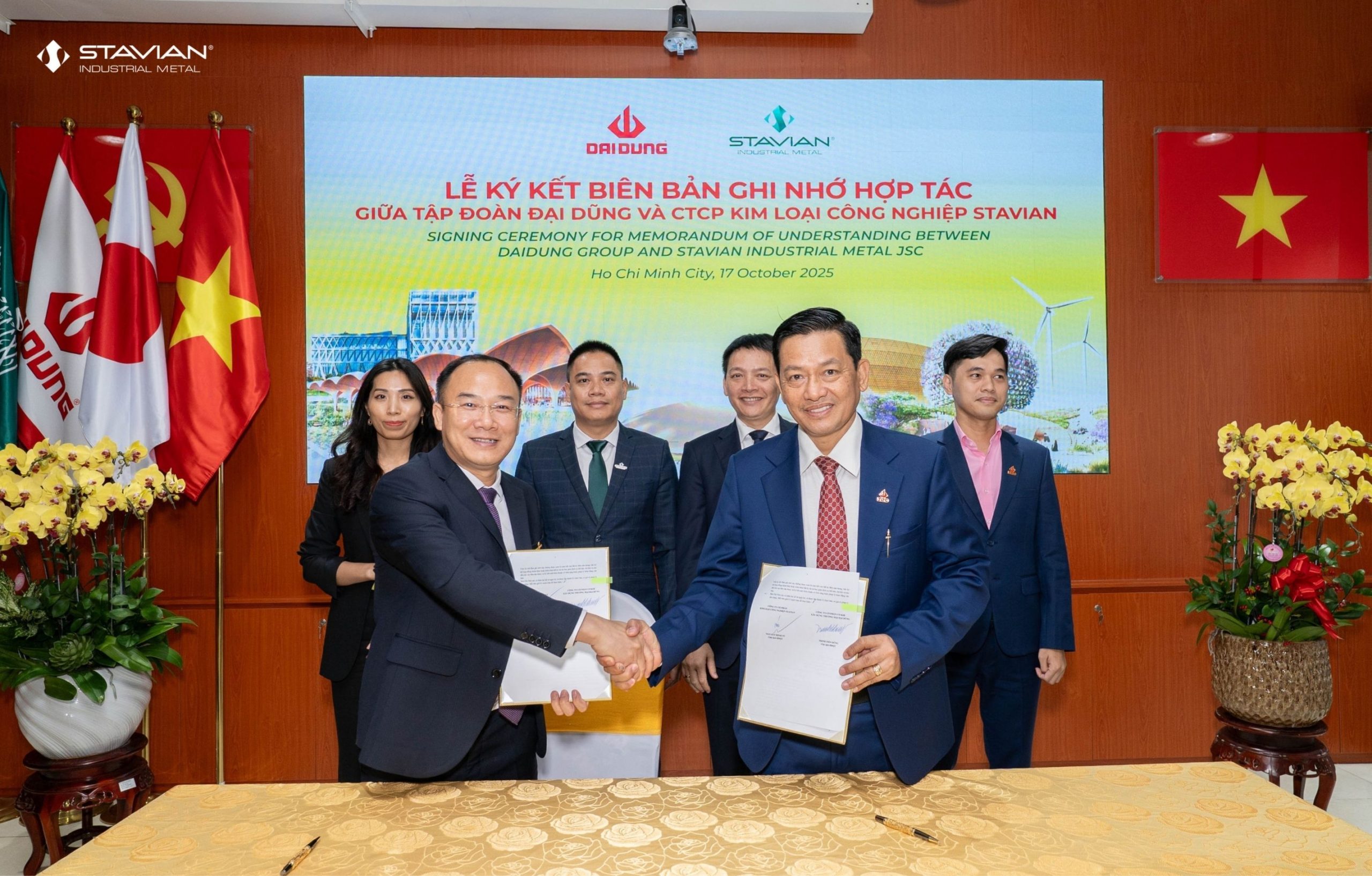 Stavian Industrial Metal and Dai Dung Group sign strategic partnership to
promote sustainable industrial and infrastructure development in Vietnam